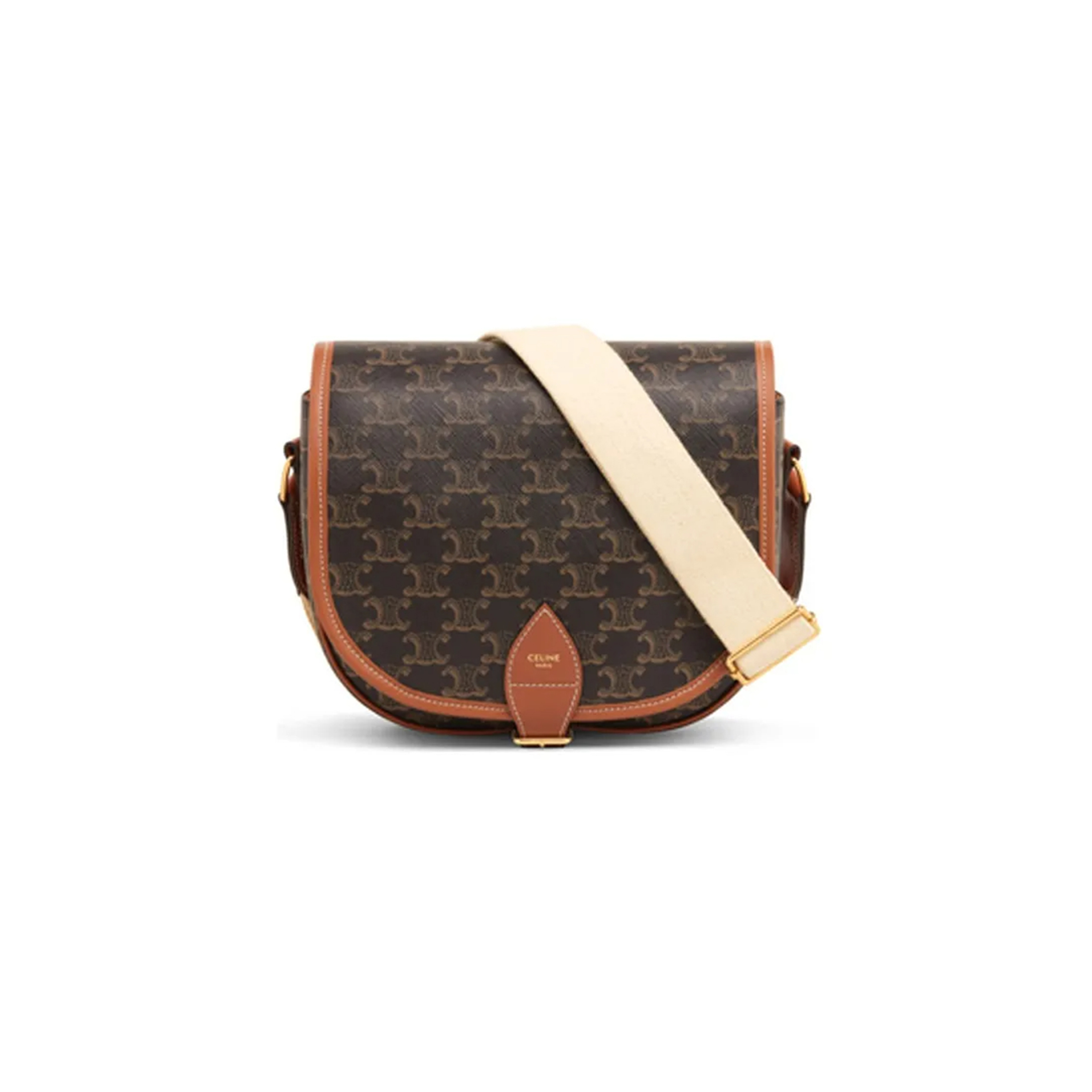 CELINE CROSSBODY BAG IN CANVAS AND CALFSKIN 196932BZJ.04LU (23*21*8cm)